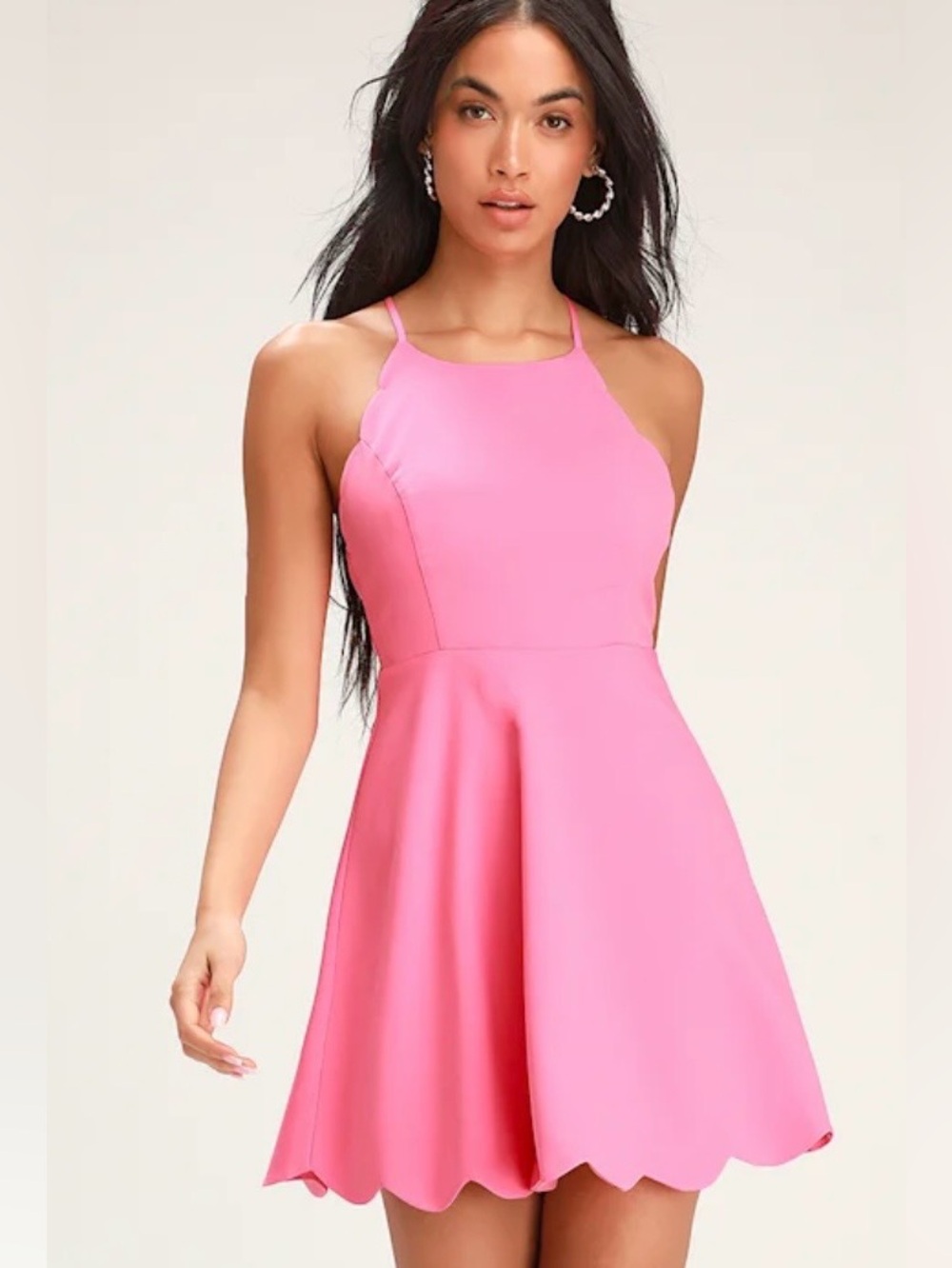 Lulus Play On Curves Bright Pink Backless Dress - Size S